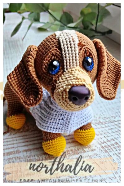 Amigurumi dachshund dog