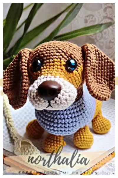 Amigurumi dachshund dog