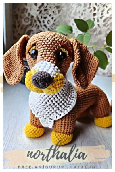 Amigurumi dachshund dog