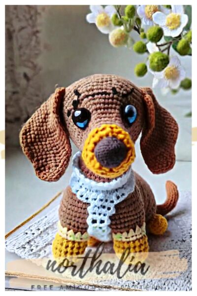 Amigurumi dachshund dog